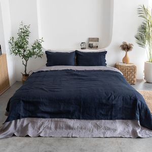 Vente en gros de linge de lit en lin français 100% - Ensemble de literie 4 pièces - 2 taies d'oreiller - Drap élastique - Fermeture à boutons - OEM ODM - Product Image 3