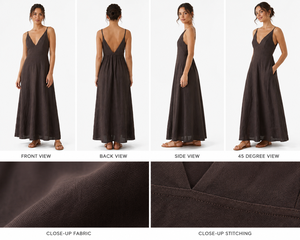 Fashion V Neck <b>Spaghetti</b> Strap Cotton Bohemian A-Line Breathable Maxi Dress Women Sleeveless <b>Long</b> Summer Elegant Beach Holiday - Product Image 2