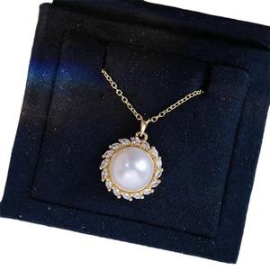 <b>Gold</b> <b>Pearl</b> Tri-Color Mixed <b>Necklace</b> 8-13mm Basic Round with Slightly Flawed Texture Engraved Small <b>Gold</b> Ball Adjustable - Product Image 3