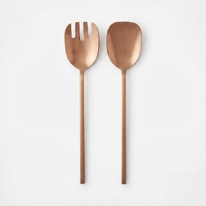 Luxury Gold Branch Handle Salad <b>Server</b> Set 2 Piece Stainless Steel Serving Spoon Fork Premium Decorative Catering <b>Buffet</b> - Product Image 2