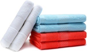 Serviettes de bain en coton de couleur unie, rectangulaires, simples, à séchage rapide, pour usage domestique, en bleu, blanc, rouge - Product Image 3