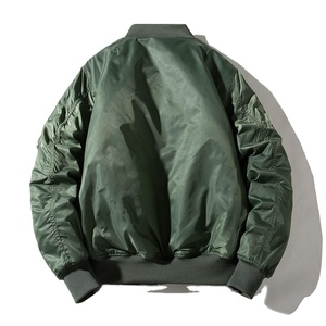 Custom Logo Casual Streetwear Windproof Men's Bomber Jacket Polyester/Nylon Varsity Style Zipper Men's Jacket - Product Image 3