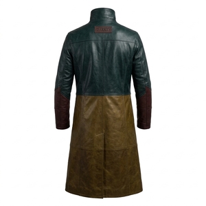 Abrigo de Cuero para Hombre, Piel de Cordero Genuina, Diseño Tricolor Personalizado, Cuello Alto, Chaqueta Larga, Fabricante, Proveedor B2B - Product Image 2