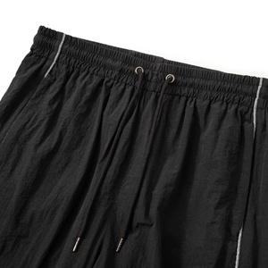 Ensemble de survêtement pour homme, noir et blanc, à blocs de couleur, à capuche, léger, respirant, sportif, manches longues, fermeture éclair, ensemble de jogging avec short - Product Image 4