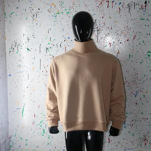 SAND <b>Mock</b> <b>Neck</b> Sweatshirt 100% Embroidery wide <b>neck</b> Sweatshirt Finer Threads - Product Image 1