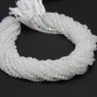 Perles rondes facettées en pierre de lune arc-en-ciel naturelle 4mm 5mm, feu bleu, blanc, en vrac, certifiées IGI, tendances Alibaba pour bijoux