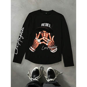 Camisetas de Marca Personalizadas de Alta Calidad para Hombre, Tallas Grandes, 100% Algodón, Impresión Serigrafiada, Secado Rápido y Transpirable, Ropa Urbana - Product Image 1