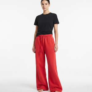 Pantalon de jogging en molleton personnalisé pour femme, coupe large, décontracté, de haute qualité, avec logo personnalisé, respirant, avec cordon de serrage à la taille - Product Image 1