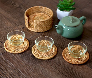 Hand-Woven Rattan <b>Placemat</b> Excellent Design 100% Natural Woven Rattan Table Mats and Coasters - Product Image 3