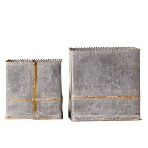 Maceta de Metal Galvanizado Oscuro con Asa, Hecha a Mano, Ecológica, Personalizada, Decoración de Jardín Interior y Exterior, Macetas para Flores - Product Image 4