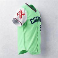 Vente flash - Maillot de baseball à manches courtes avec fermeture à boutons et impression sublimée pour homme, 100% polyester, RIVIAN ATLANTIC