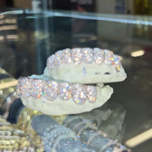 Grillz dentaire pour homme style Hip-hop, en strass de cristal taille brillant rond, sertissage en canal, pour usage quotidien, bijoux corporels - Product Image 2