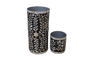 Jarrón de flores con incrustaciones de hueso artesanal tradicional de diseño moderno, jarrón de pared elegante para bodas y decoración del hogar - Product Image 3