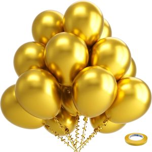 Confezione da 100 Palloncini in Lattice Metallizzato Oro da 12 Pollici per Feste, Natale, Anniversari, Capodanno, Celebrazioni di Laurea - Product Image 1