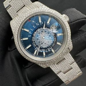 Reloj de Diamantes de Lujo Splendid Gems Jewelry, 28 mm, Correa de Plata/Moissanita, Cristal de Zafiro, Movimiento Analógico de Cuarzo ETA, Día/Fecha - Product Image 6