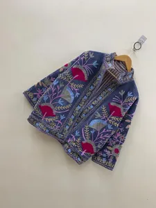 Hand Embroidered Cotton Velvet Suzani Boho <b>Hippie</b> Indian Women Winter <b>Jacket</b> Unisex Windproof Breathable Wholesale Coat Export - Product Image 3