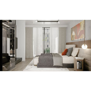 ชุดเฟอร์นิเจอร์ห้องนอนโรงแรมสไตล์โมเดิร์น แข็งแรง ทนทาน เรียบง่าย ยี่ห้อ Berfa ประกอบด้วยตู้เสื้อผ้าไม้ เตียงนอน และชุดวางทีวี ออกแบบตกแต่งภายในสำหรับอพาร์ทเมนต์และโรงแรม - Product Image 2