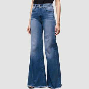 Pantalones Cargo de Cintura Alta y Pierna Ancha para Mujer, Casuales, Largos, de Corte Holgado, en Mezclilla de Algodón Lavado - Product Image 4