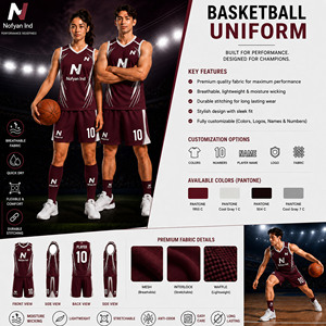 Uniforme de Baloncesto para Hombre, Conjunto Completo con Camiseta y Pantalones Cortos, Ropa Deportiva Ligera y Duradera, Ideal para Jugadores Profesionales - Product Image 1