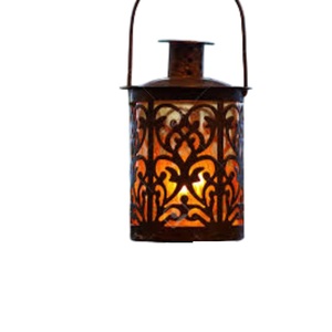 Lanterne sur pied en métal doré et verre, style moderne, décorative vintage, porte-bougie pour intérieur/extérieur, décoration maison - Product Image 5
