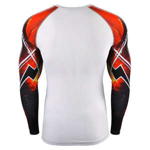 Rashguard en polyester et élasthanne de haute qualité, design personnalisé, compression BJJ, MMA, manches courtes, respirant, vêtements d'arts martiaux, OEM 180g - Product Image 2