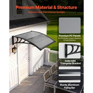 Tende da Sole per Porte Esterne 38 x 40 Pollici con Staffa di Drenaggio in ABS per Protezione da Pioggia, Neve e Sole - Tende da Sole per Ingressi - Product Image 4