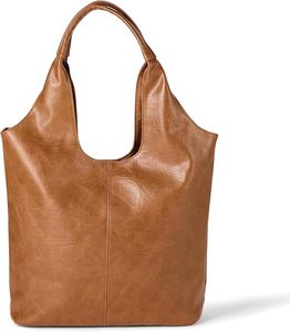 Bolso Tote de Cuero Genuino para Mujer de la Mejor Calidad, Diseño Minimalista con Asa Superior Abierta, Gran Capacidad, Uso Diario Informal, Color Marrón, en Venta - Product Image 2