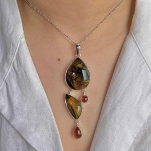 Charme en Kyanite Orange, Argent Sterling 925, Pierre Naturelle, Bijou de Fiançailles Vintage, Certifié par un tiers, Cadeau pour Elle, Rajasthan - Product Image 1
