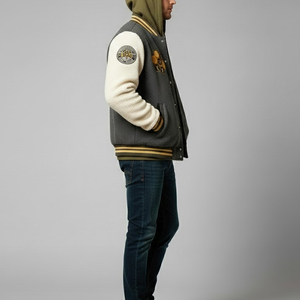 Adult and Youth Fleece Varsity Jacket For <b>Boys</b> Professional Design Casual Fleece Varsity Jacket In Bulk Quantity - Product Image 3