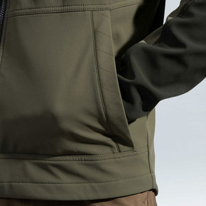 Chaqueta Softshell Verde Oliva para Hombre con Cierre de Cremallera, Cuello Alto, Resistente al Viento, Estilo Casual, para Otoño, de Poliéster y Nailon - Product Image 2