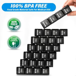 Organisateur de pilules hebdomadaire XL, 4 prises par jour, 7 jours, boîtes à pilules AM PM, grands compartiments, étui à pilules pour le stockage mensuel des médicaments - Product Image 2