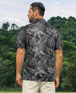 Chemises de golf pour hommes à manches courtes, respirantes, style hawaïen tropical, polos de performance pour hommes, coupe ajustée - Product Image 4