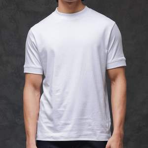 T-shirt pour homme en tissu tricoté 100% coton personnalisé, sans impression, de haute qualité, prix raisonnable, uni, décontracté, OEM ODM - Product Image 5