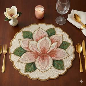 Mantel Individual Artístico Premium con Bordado de Cuentas para Decoración Elegante del Hogar, Estilismo de Mesa de Restaurante y Cenas de Ocasiones Especiales - Product Image 4