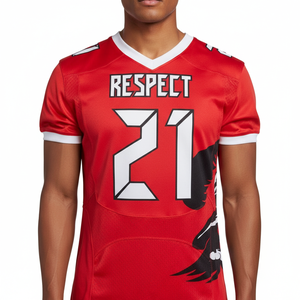 Maillots de football américain personnalisés avec nom et numéro, uniformes d'équipe, style professionnel, respirants, avec broderie en twill. - Product Image 3