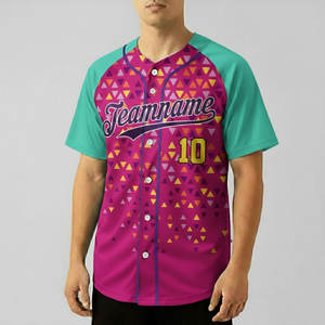 Maillot de baseball personnalisé respirant avec boutons, broderie de nom et numéro, haute qualité, grandes tailles, kit uniforme de baseball - Product Image 1