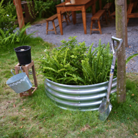 Potager surélevé rond durable en métal galvanisé, grand bac à plantes pour légumes, herbes et fleurs, produit ODM à bas prix
