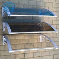 Auvent de fenêtre extérieur moderne en alliage d'aluminium, personnalisable, avec voile en polycarbonate et garantie de 10 ans