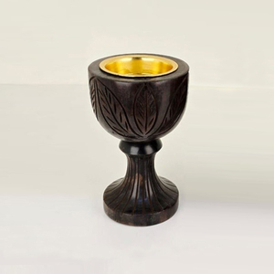 Élégant ensemble de brûleurs d'encens en bois avec gravures de feuilles, socles cannelés et coupelles métalliques dorées pour l'aromathérapie - Product Image 4