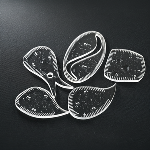 Juego de Reglas Transparentes de Acrílico para Mapeo de Cejas, Plantillas Transparentes para Mapeo de Cejas con Marcas de Medición - Product Image 1