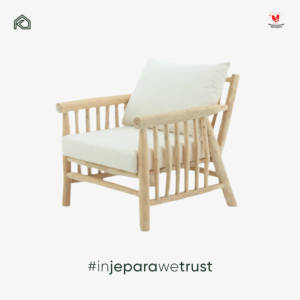 Fauteuil lounge en bois massif naturel, fauteuil rustique pour salon, villa, mobilier de resort, fabriqué à la main à Jepara, Indonésie - Product Image 3