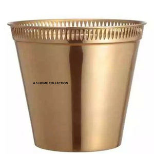 Portacepillos de Metal Estilo Vintage, Redondo, con Acabado Dorado, para Baño - Product Image 1