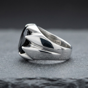 Anillo de Plata de Ley 925 para Hombre, con Ónix Negro Ovalado de 10x14mm, Engaste de Bisel, Estilo Clásico, para Uso Diario - Product Image 2