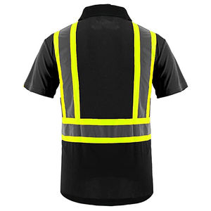 Polo de sécurité unisexe à manches courtes en polyester fluorescent à séchage rapide, haute visibilité, réfléchissant, protection anti-chaleur, anti-rayonnement, anti-feu - Product Image 6
