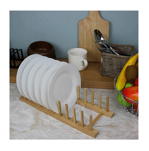 Égouttoir à assiettes en bois pour comptoir, support de rangement pour assiettes, égouttoir à vaisselle au-dessus de l'évier - Product Image 1