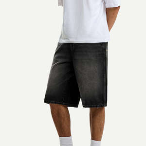 OEM Custom Denim Shorts Premium Style Straight Leg Loose Fit Casual Outwear <b>Baggy</b> Shorts For Men Quick Dry Windproof Denim <b>Jorts</b> - Product Image 1