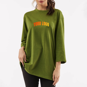 Camiseta Deportiva Casual de Manga Corta, 280 g/m², Oversize, 100% Algodón, Personalizada, al por Mayor, Estampada en Pakistán, para Mujer - Product Image 5