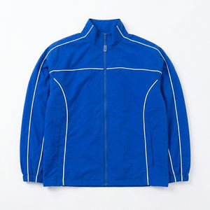 New Sales Custom Printed Logo Blue With White Lining Men's Nylon <b>Wind</b> <b>Breaker</b> Trousers Sets Breathable Outwear Streetwear Jacket - Product Image 2