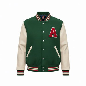 Chaqueta Bomber Estilo Vintage para Hombre y Mujer 2025 — Chaqueta Negra y Amarilla con Parche de Letra A en Chenilla - Product Image 6