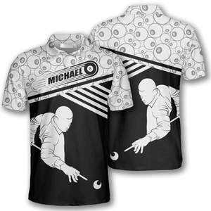 Cremallera de 1/4 personalizada al por mayor para camisetas de hombre, 100% poliéster, tela de lona sólida, estilo billar y snooker - Product Image 1